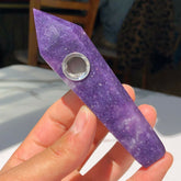 Lepidolite Crystal Pipe